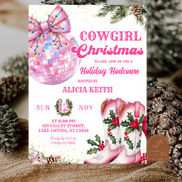 Pink Winter Christmas Cowgirl Holiday Party Einladung