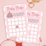 Pink Winter Christmas Tree Baby Dusche Bingo Spiel Einladung<br><div class="desc">Pink Winter Weihnachtsbaum Kinderdusche Bingo Game Einladung</div>