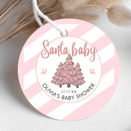 Pink Winter Christmas Tree Santa Baby Dusche Geschenkanhänger