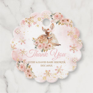 Pink Winter Dei a Girl Baby Dusche Geschenkanhänger