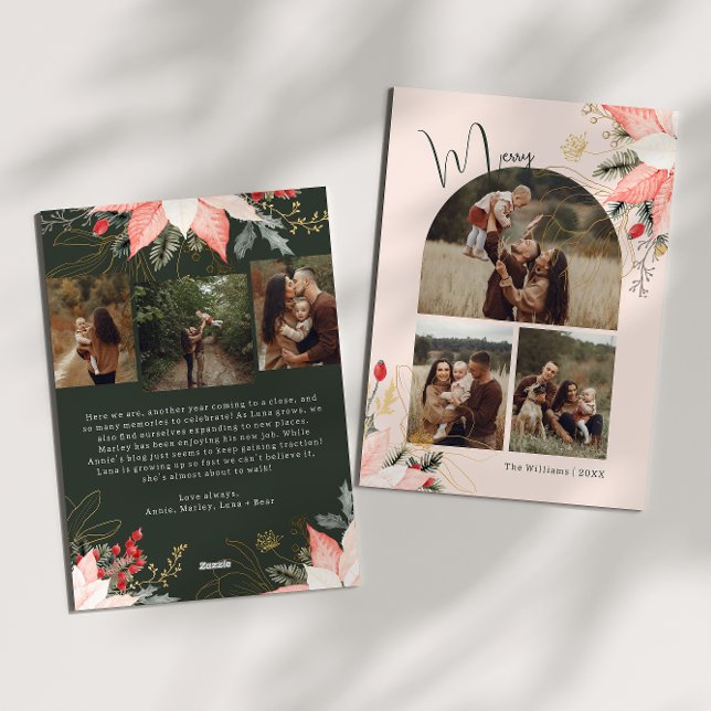 Pink Winter Floral Arch Merry Six Foto Weihnachten (Von Creator hochgeladen)