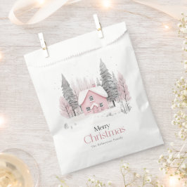 Pink Winter Hütte Weihnachten Geschenktütchen