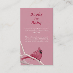 Pink Winter Kardinal Bird Baby Dusche Buchungsanfr Begleitkarte