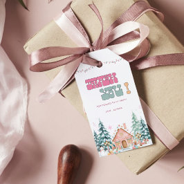 Pink Winter Onederland 1. Geburtstag Danke Geschenkanhänger