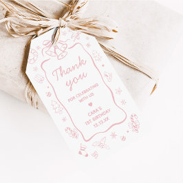 Pink Winter Onederland Birthday Party Favor Tags Geschenkanhänger