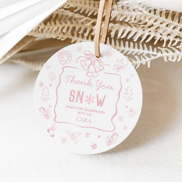Pink Winter Onederland Birthday Party Favor Tags Geschenkanhänger