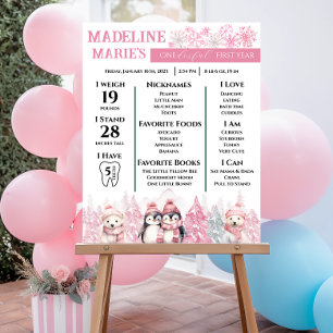 Pink Winter ONEderland Meilensteine Poster