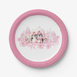 Pink Winter ONEderland Papierplatte Pappteller