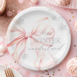 Pink Winter Onederland Silver Glitzer 1. Geburtsta Pappteller<br><div class="desc">Winter Onederland Pink und Silver Glitzer 1. Geburtstagspapier Teller</div>