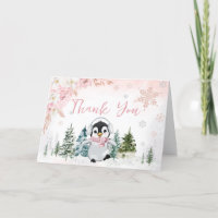 Pink Winter Pinguin Kinderdusche
