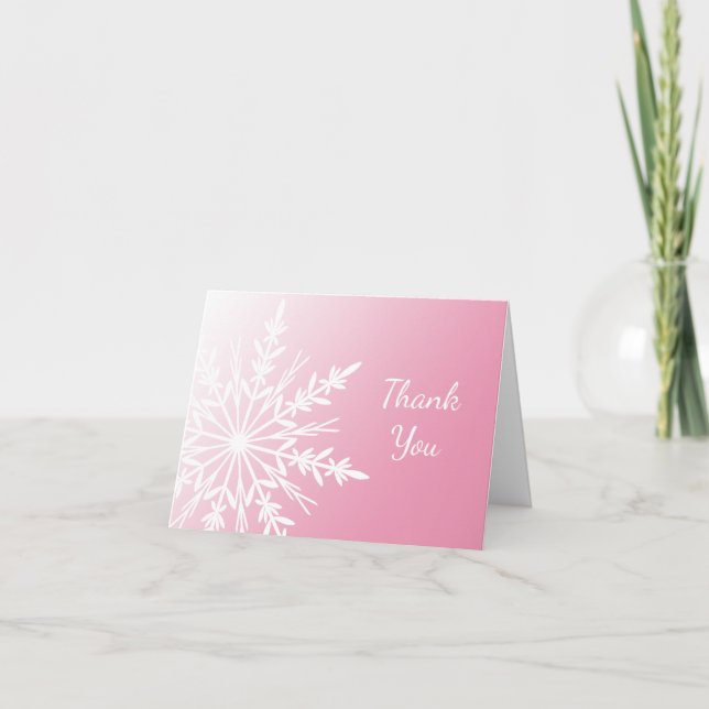 Pink Winter Snowflake Bridesmaid Merci (Devant)