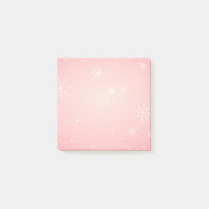 Pink Winter Snowflake Post it Notes Post-it Klebezettel