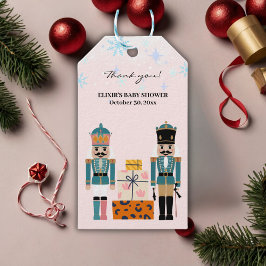 Pink Winter Snowflakes Nutcracker Baby Dusche Geschenkanhänger