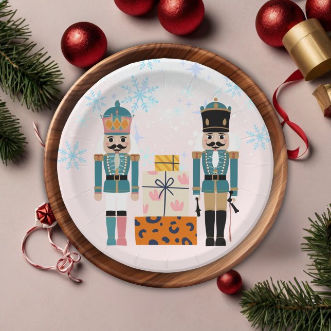 Pink Winter Snowflakes Nutcracker Baby Dusche Pappteller (Von Creator hochgeladen)