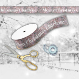 Pink Winter Snowy Christmas Blessings Ripsband