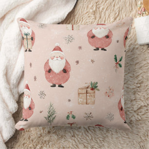 Pink Winter - Weihnachtsmann, Schneeflocken, Stech Kissen