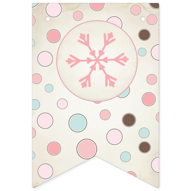 Pink Winter Wonderland Girl Birthday Banner (Erste Fahne)