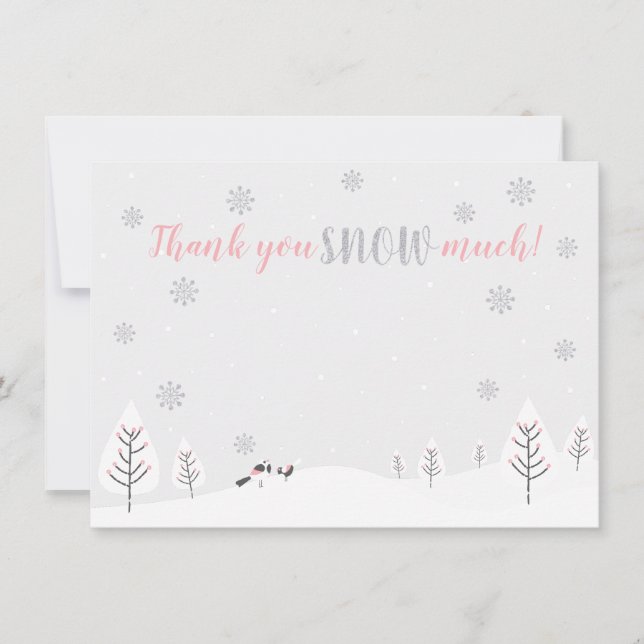 Pink Winter Wonderland - Merci carte de note (Devant)