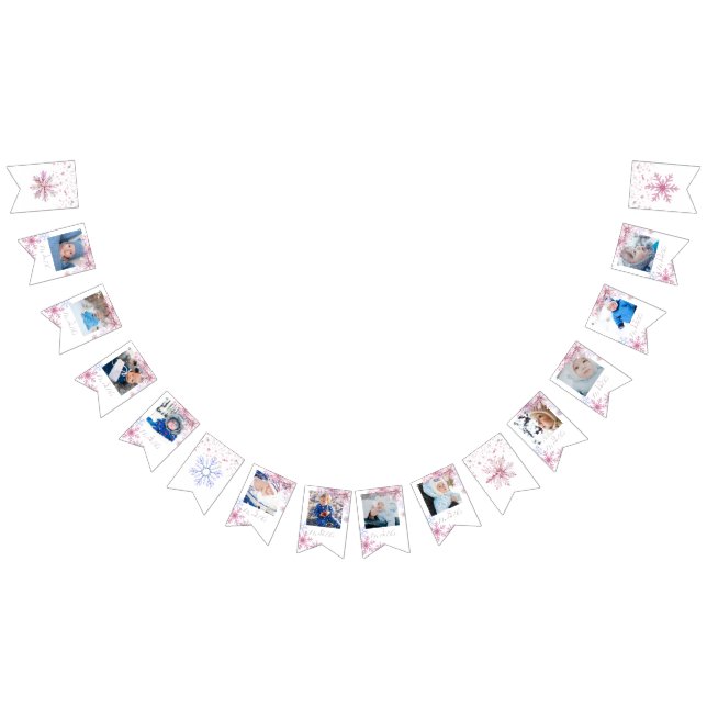 pink Winter Wonderland photo bunting banner (Alle)