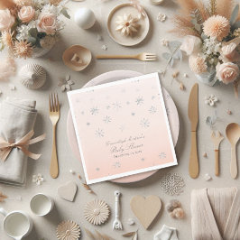 Pink Winter Wonderland Snowflake Babydusche Serviette