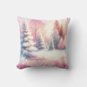 Pink Winter Wonderland Weihnachten Kissen