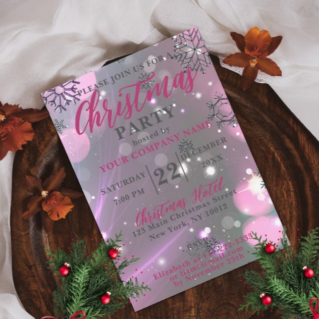 Pink Winter Wonderland Weihnachten Party Einladung (Von Creator hochgeladen)