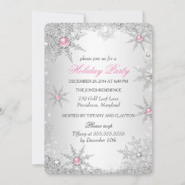 Pink Winter Wonderland Weihnachtsfeier 4a Einladung