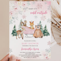 Pink Winter Woodland Kinderdusche