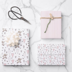 Pink wir können frühzeitig abwarten Teddy Bear Bab Geschenkpapier Set