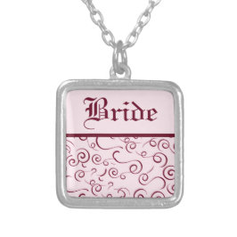 Pink Wirbel Bride Necklace Versilberte Kette