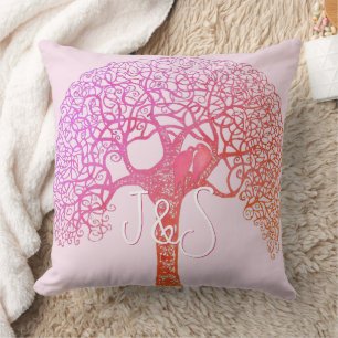 Pink Wirbel Tree Love Bird wählt Farbkissen aus Kissen