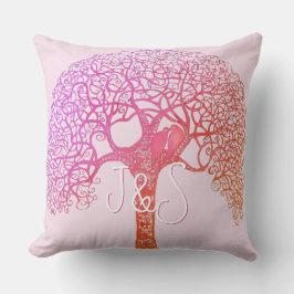 Pink Wirbel Tree Love Bird wählt Farbkissen aus Kissen