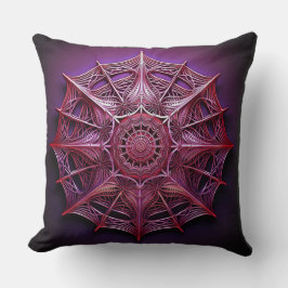 Pink Wireframe Mandelbrot Kissen