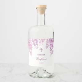 Pink Wisteria Baptism Alkoholflaschenetikett