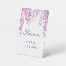 Pink Wisteria Favors Pedestal Sign Sockelschild