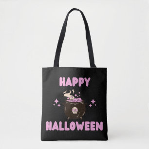 Pink Witch Cauldron Happy Hallowen Tasche