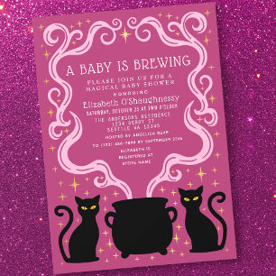 Pink Witchy Baby braut Baby-Mädchen-Baby-Party ein Einladung
