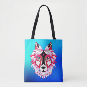 Pink Wolf Head Polygon Design-24531 Tasche