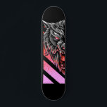 Pink Wolf Head  Skateboard<br><div class="desc">This design may be personalized by choosing the customize option to add text or make other changes. If this product has the option to transfer the design to another item, please make sure to adjust the design to fit if needed. Contact me at colorflowcreations@gmail.com if you wish to have this...</div>