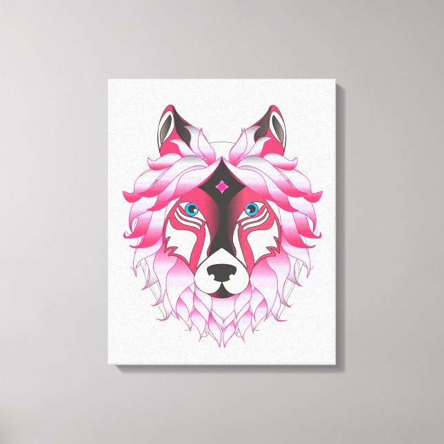 Pink Wolf Leinwanddruck (Vorderseite)
