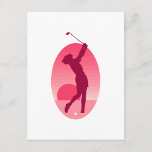 Pink Women's Golf Postkarte