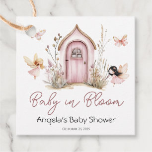 Pink Woodland Fairies Babydusche Geschenkanhänger