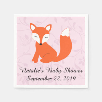 Pink Woodland Fox Babydusche Serviette