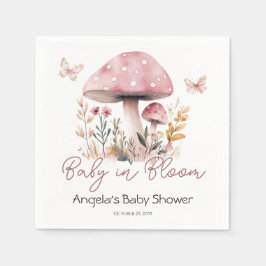 Pink Woodland Mushroom Kinderdusche Serviette
