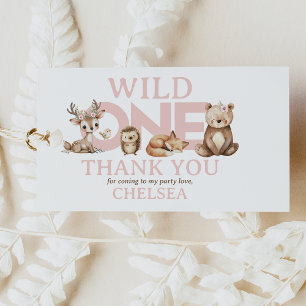 Pink Woodland Wild 1. Geburtstag Geschenkanhänger