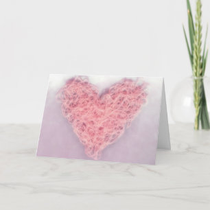 Pink Woolen Knitting Liebe Herzlich Willkommen am Karte