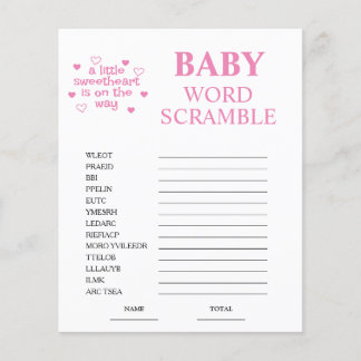 Pink Word Scramble Baby Showspiel