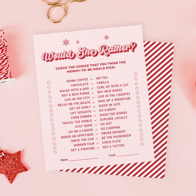 Pink würde sie lieber Weihnachts-Baby-Duschspiel (Von Creator hochgeladen)