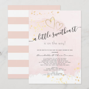Pink x Gold Sweetheart Baby Showerby Mail Einladung