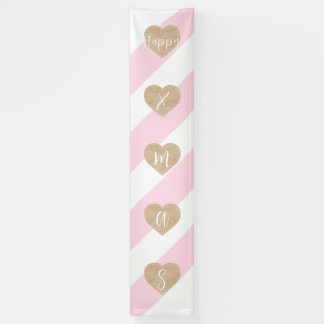 Pink Xmas Candy Cane Gingerbrett Banner